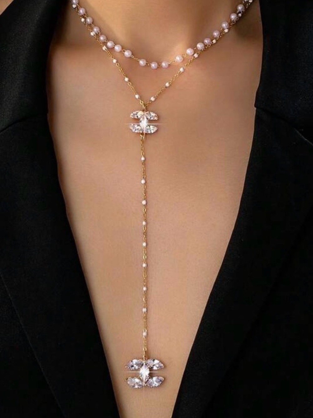 🩵CC Necklace with Crystal Drops 🩵